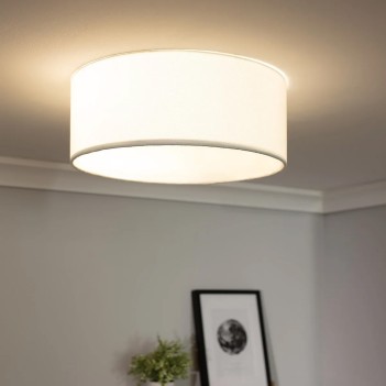 Decorative fabric ceiling lamp with E27 socket white colour