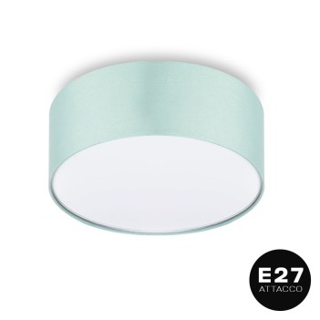 Decorative fabric ceiling lamp with E27 socket green colour