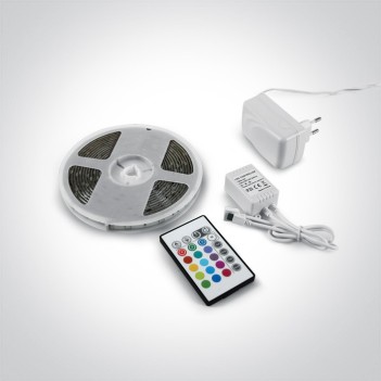 10W 12V RGB Led Strip Complete Kit with 5mt remote control