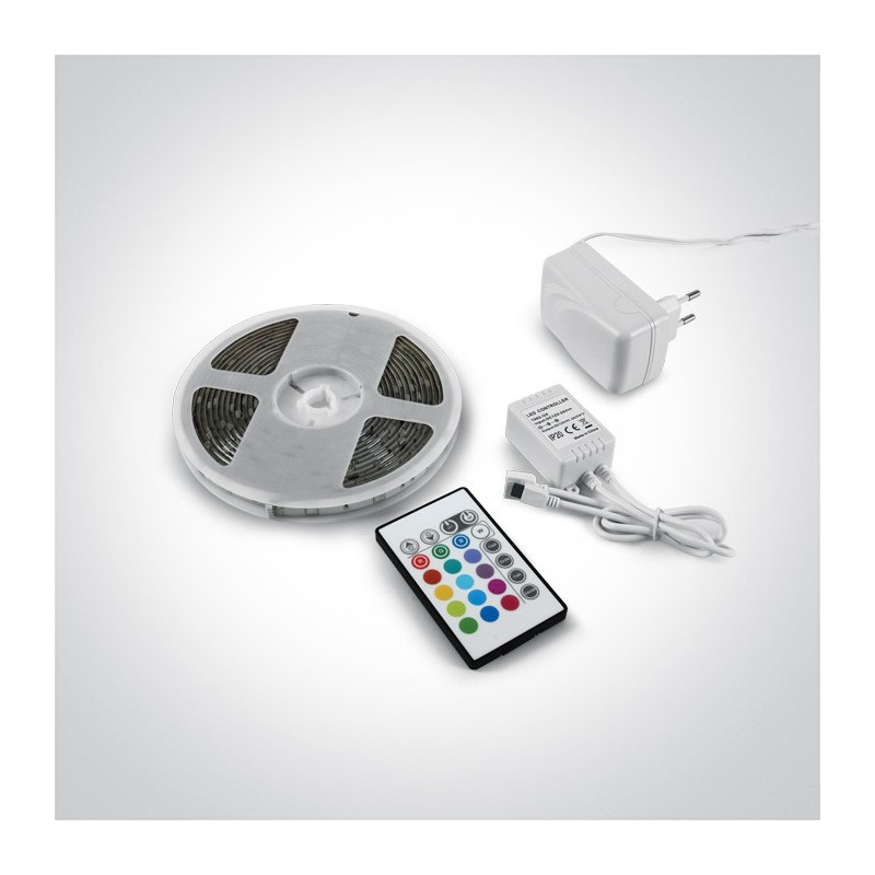 Led Strip 10W 12V RGB Kit complete with remote control and power supply unit