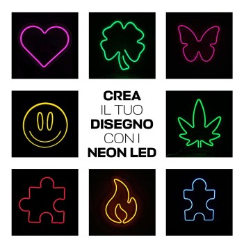 Lampada Neon Led Personalizzabile con Singolo Colore SMALL - Gestione da Smartphone e Vocale