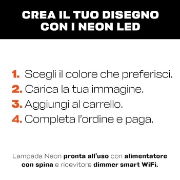 Lampada Neon Led Personalizzabile con Singolo Colore SMALL - Gestione da Smartphone e Vocale