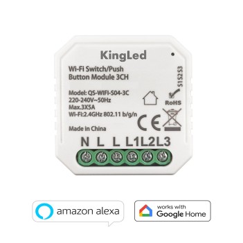 KING LED | 3-Channel Smart WiFi AC 230V Switch/Button Module