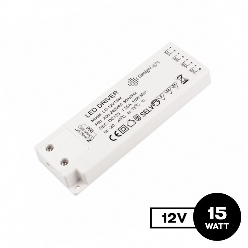 Alimentatore per Mobili 15W DC 12V 1,25A con 4x Plug-in THOR en