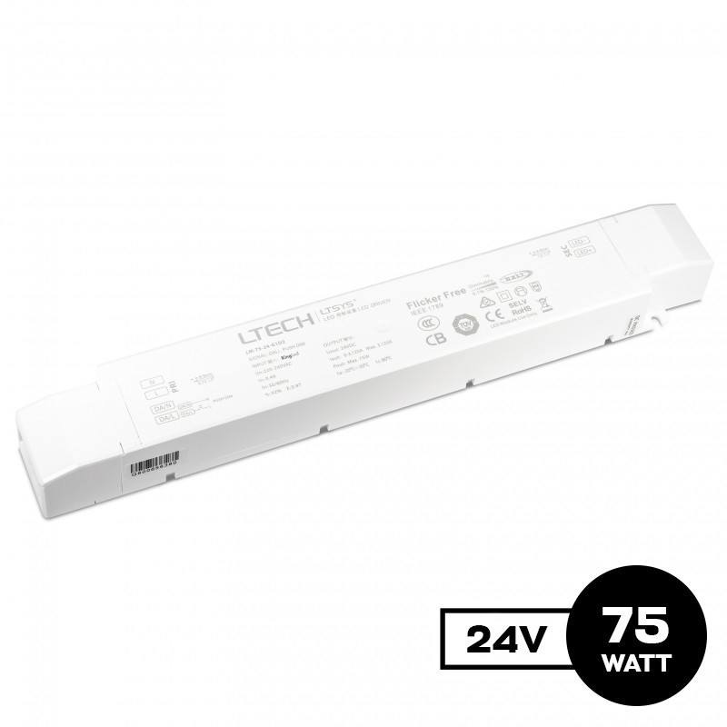 75W 24V DALI and PUSH Dimming Power Supply - LTech LM-75-24-G1D2