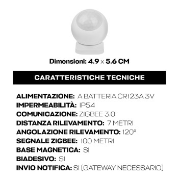 KINGLED | Milight PIR1-ZB Sensore di movimento PIR ZigBee 3.0