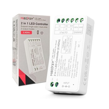MiBoxer Mi Light FUT035S+ Ricevitore RF per Strip Led Monocolore e CCT Dual White 12/24V