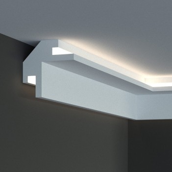 Polystyrene frame for 100 cm indirect corner LED lighting -