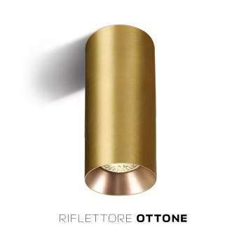 Faretto da Soffitto con Attacco GU10 Serie CHILL OUT CYLINDER 250mm D75mm Spotlight Colore Oro