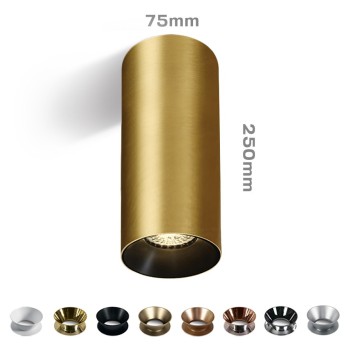 Ceiling Light with GU10 Connection CHILL OUT CYLINDER Series 250mm D75mm Spotlight Colour Gold