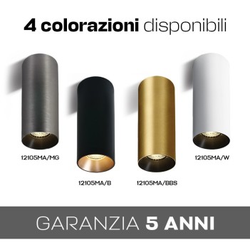 Faretto da Soffitto con Attacco GU10 Serie CHILL OUT CYLINDER 250mm D75mm Spotlight Colore Titanio