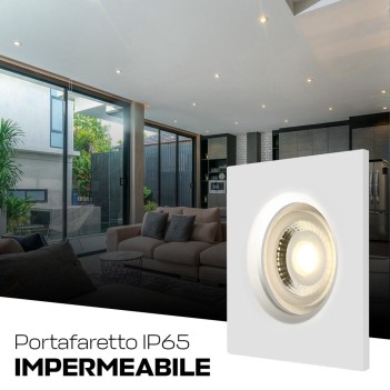 IP65 Waterproof Round Recessed Spotlight Holder 68mm Hole White - Bathroom