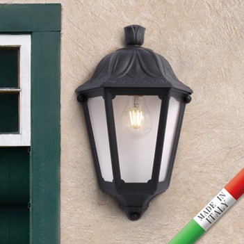 KINGLED | Lampada da parete impermeabile con attacco E27 colore nero