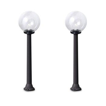 2x Garden Lamp with E27 socket G250 series 100cm 220V IP55 - Black with transparent lampshade