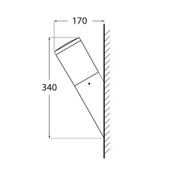 Torcia Applique da muro con attacco E27 11W 1200lm 220V IP55 Bianca