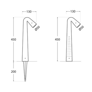 Garden stake with G9 connection 1.7W 150lm 4000K Steven series 45cm 220V IP67 - Satin black