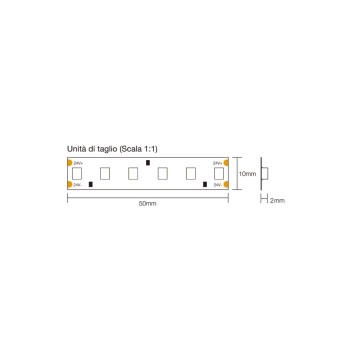 Striscia Led 90W 1800lm/mt 24V Ip20 PCB 10mm Bobina da 600