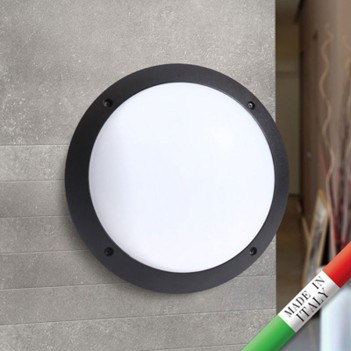 Applique da muro con attacco E27 Lucia 220V IP66 - Nera circolare