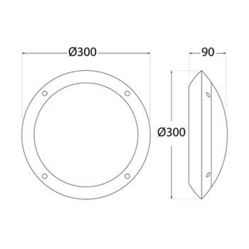 Applique da muro con attacco E27 Lucia 220V IP66 - Nera circolare