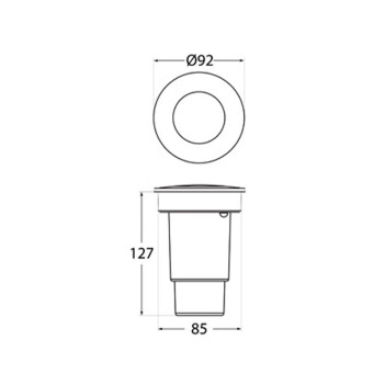 KINGLED | Segnapasso da incasso calpestabile e carrabile nero 6W IP67