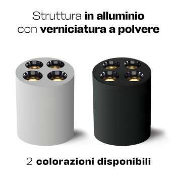 CYLINDER | Faretto da Soffitto 10W 3000K IP20 Spotlight nero