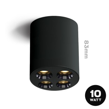 CYLINDER | Faretto da Soffitto 10W 3000K IP20 Spotlight nero