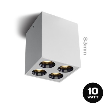 SQUARE| Faretto da Soffitto 10W 3000K IP20 Spotlight rettangola bianco