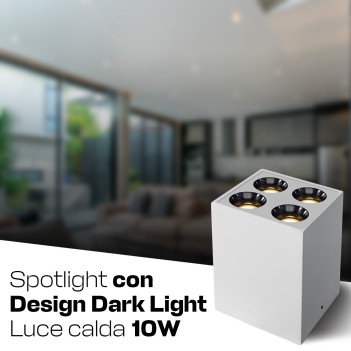 SQUARE| Faretto da Soffitto 10W 3000K IP20 Spotlight rettangola bianco