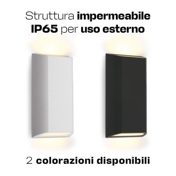 The ROOF| Waterproof 8W IP65 white wall light with bi-directional light