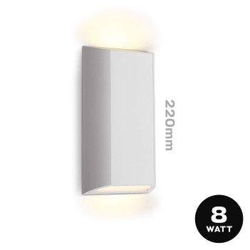 The ROOF| Applique impermeabile 8W IP65 bianca con luce bidirezionale