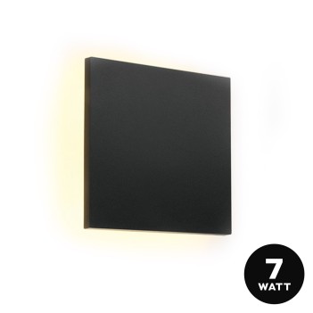 Applique da muro 7W 600lm 3000K serie The Backlight 220V IP54 - Nero retroilluminata