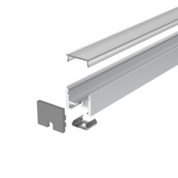 Aluminum Profile with Magnet L348 for Led Strip - Anodized 2mt - Complete Kit