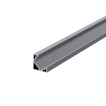 Profilo in Alluminio Angolare 007 per Striscia Led - Titanio 2mt - Kit Completo