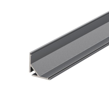Aluminium Angle Profile 1616 for Led Strip - Titanium 2mt - Complete Kit