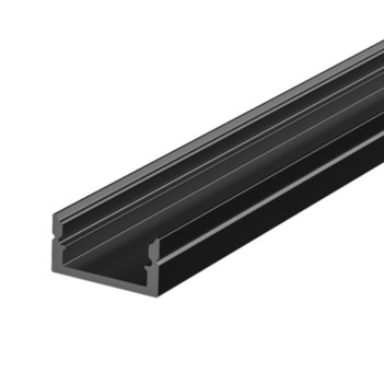 1809 Aluminium Profile for Led Strip - Black 2mt - Complete Kit en