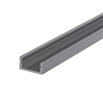 Profilo in alluminio piatto titanio da 2 mt per Strip Led - Kit Completo