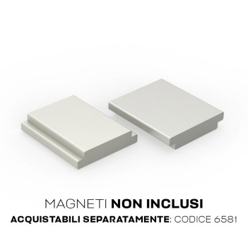 1814 Aluminium Profile for Led Strip with possibility of magnetic installation - Titanium 2mt - Complete Kit