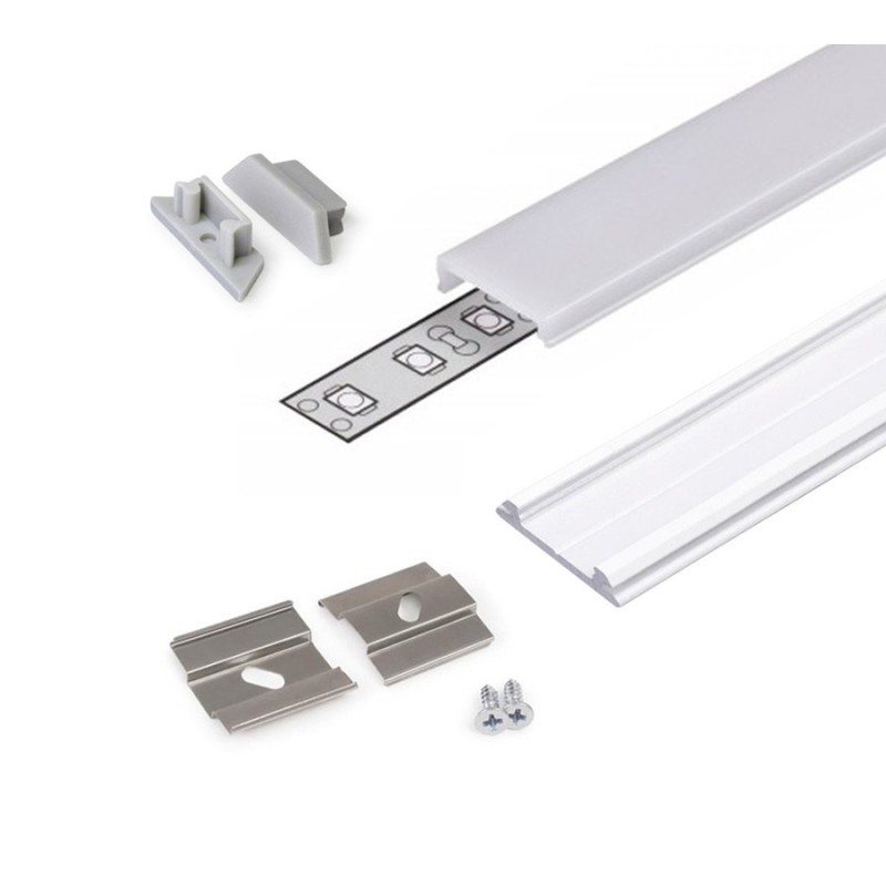 ARC12 Folding Aluminum Profile for Led Strip - White 2mt - Complete Kit en