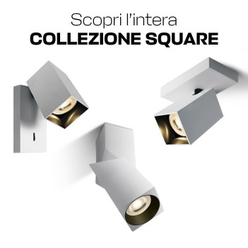 Applique con attacco GU10 Serie RETRO SQUARE orientabile colore bianco