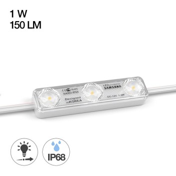 1.2W 12V Blue Light Sign Led Module with 3 SMD5630 6715 160D IP68