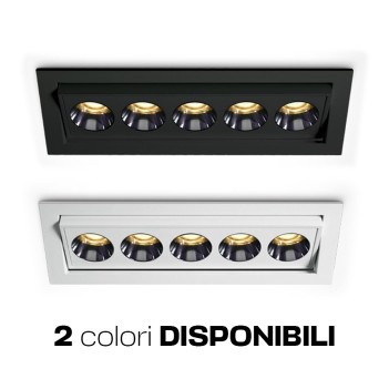 SERIE Mirror 12W 840lm 3000K 38D recessed spotlight with 150x43 mm hole adjustable colour black