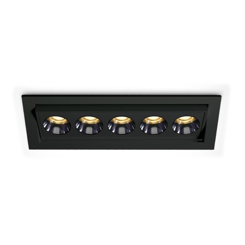 SERIE Mirror 12W 840lm 3000K 38D recessed spotlight with 150x43 mm hole adjustable colour black