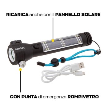 RENOGY | Torcia led portatile mutifunzione luce fino a 200mt