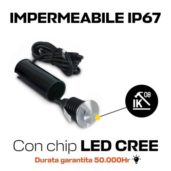 KING LED | Segnapasso led da incasso calpestabile 1W 30lm foro 30mm