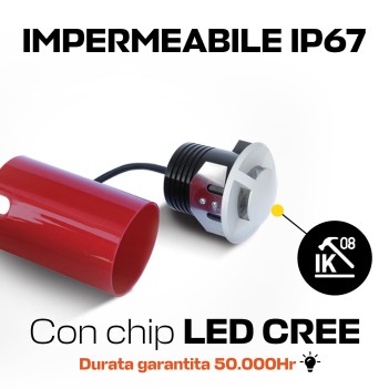 KING LED | Segnapasso da incasso calpestabile 3W 150lm Serie The Inground Medium IP67 - Rotondo Foro 77mm