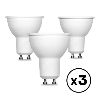 PROMO KIT 3 Led Spotlights GU10 6W ECO 360lm Size 50x55mm