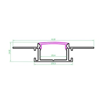 Modello 6214  | Profilo in alluminio da cartongesso per striscia led