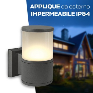 Wall light with E27 socket Tube series 220V IP54 - Anthracite en