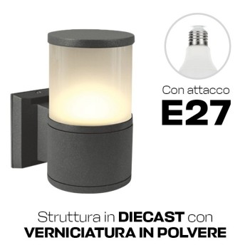 Wall light with E27 socket Tube series 220V IP54 - Anthracite en