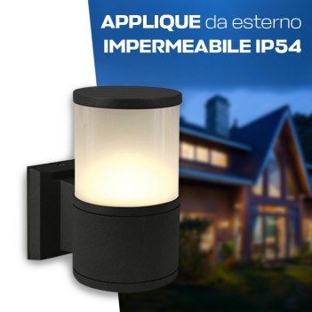 Applique da muro con attacco E27 serie Tube 220V IP54 -